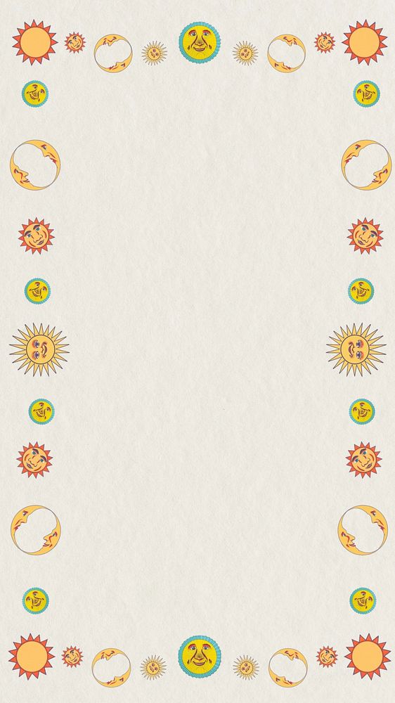 Beige sun moon frame iPhone wallpaper