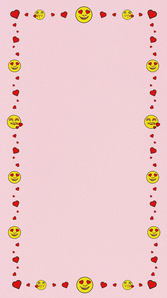 Love emoticon frame iPhone wallpaper