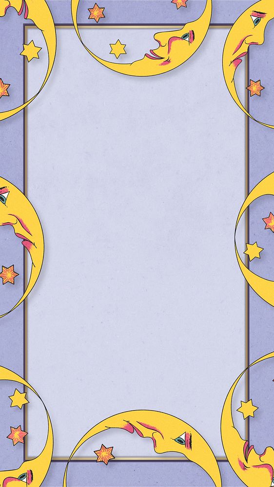 Purple crescent frame iPhone wallpaper