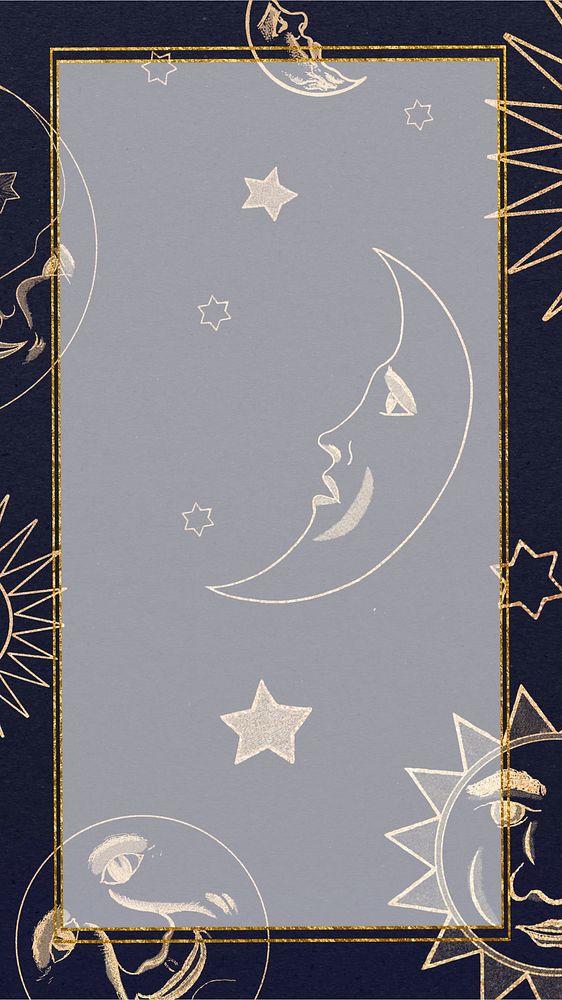 Gold celestial frame iPhone wallpaper