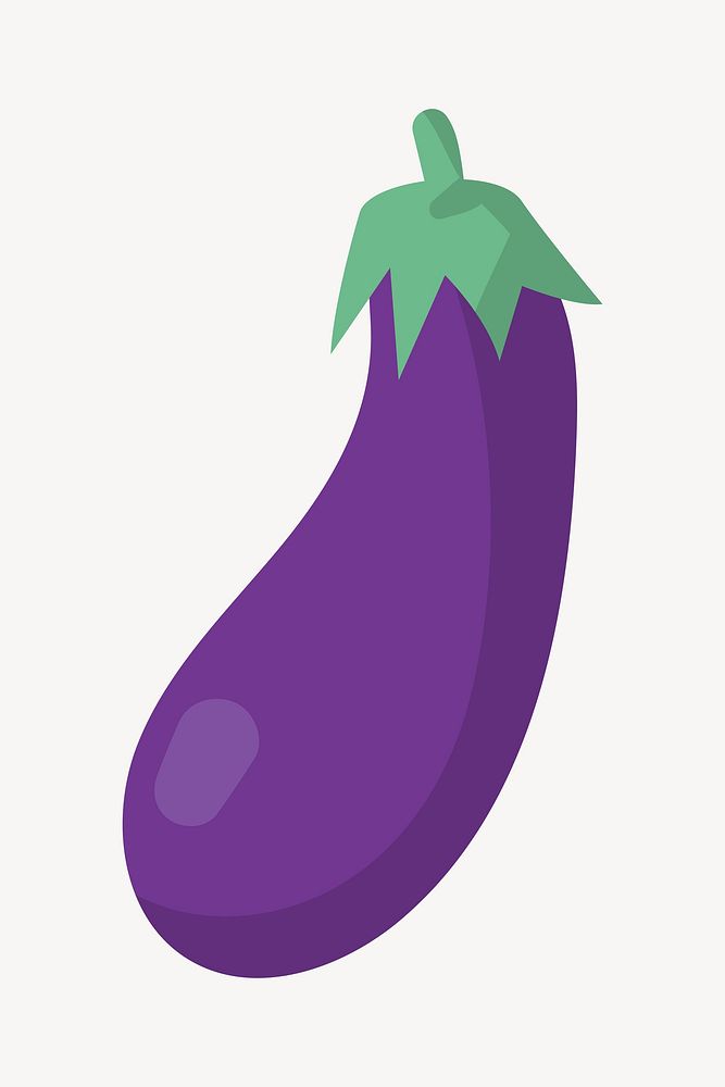 Purple eggplant, vegetable & food vector