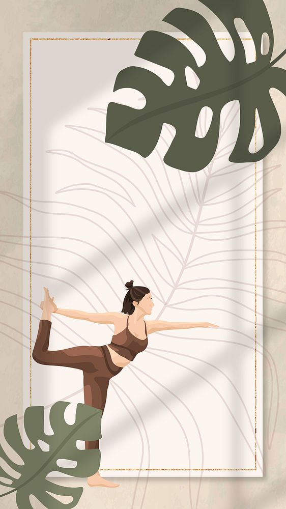 Woman leaf yoga iPhone wallpaper  fame