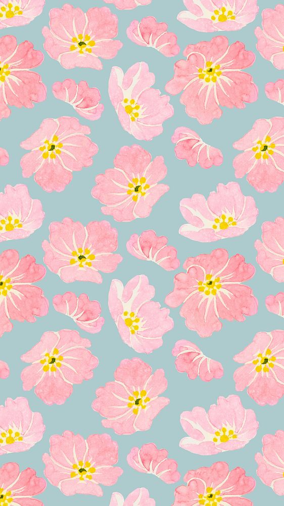 Peony flower pattern iPhone wallpaper, | Premium Photo Illustration ...