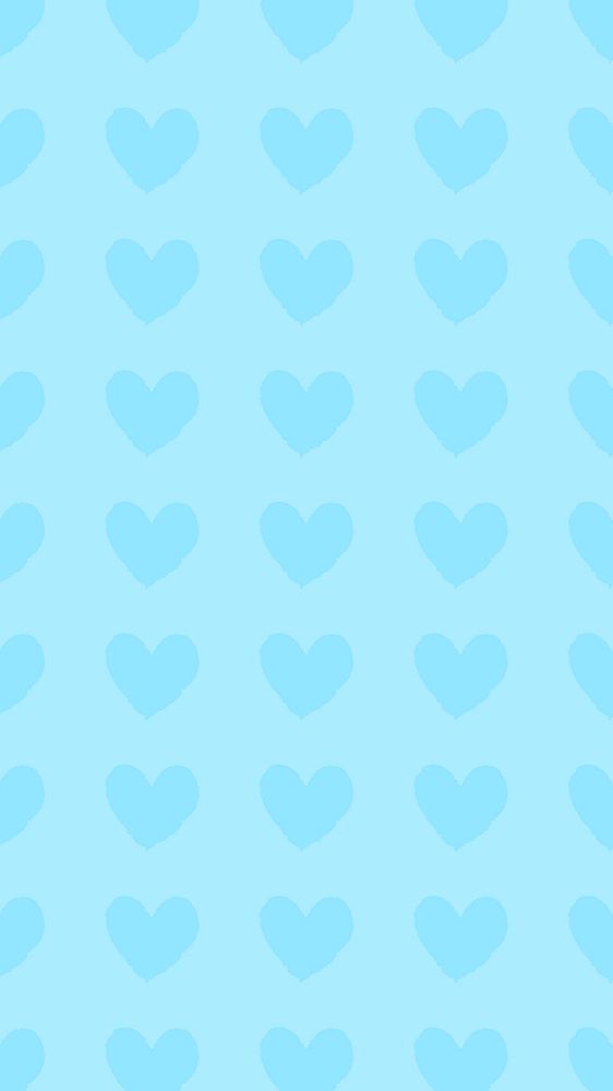 Blue heart iPhone wallpaper, love illustration