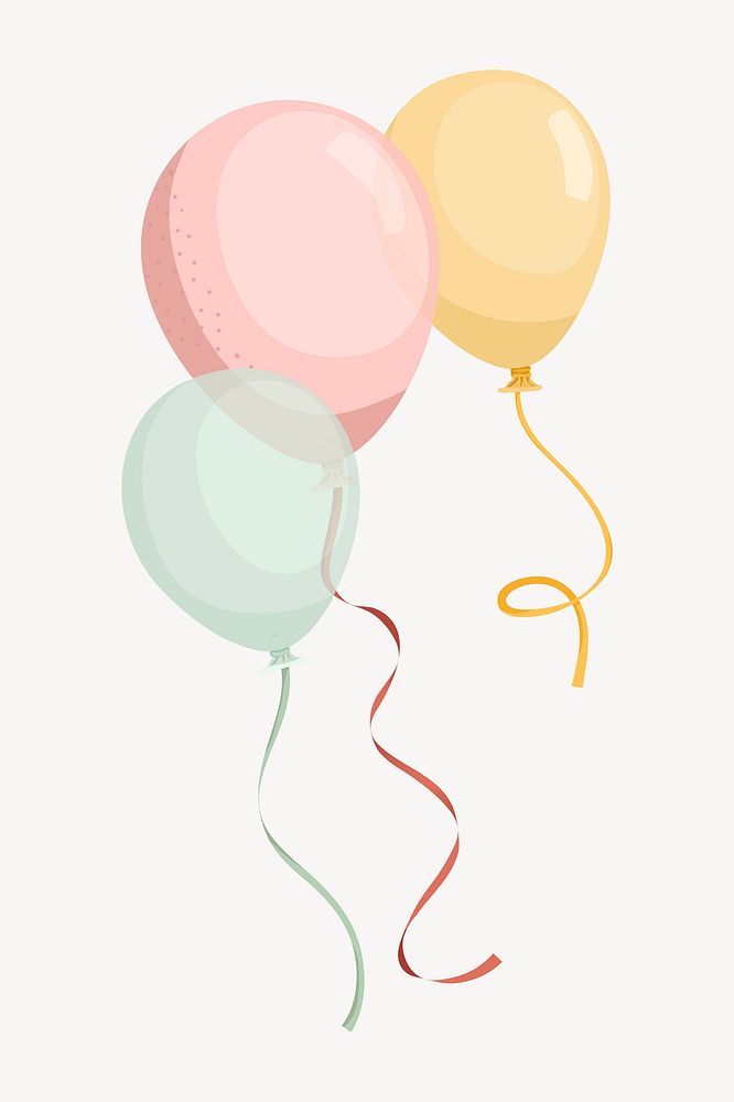 Colorful balloon celebrate illustration collage element vector