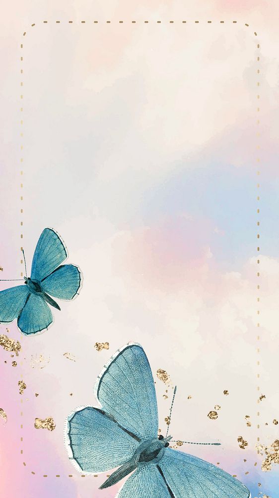 Gradient butterfly pink iPhone wallpaper