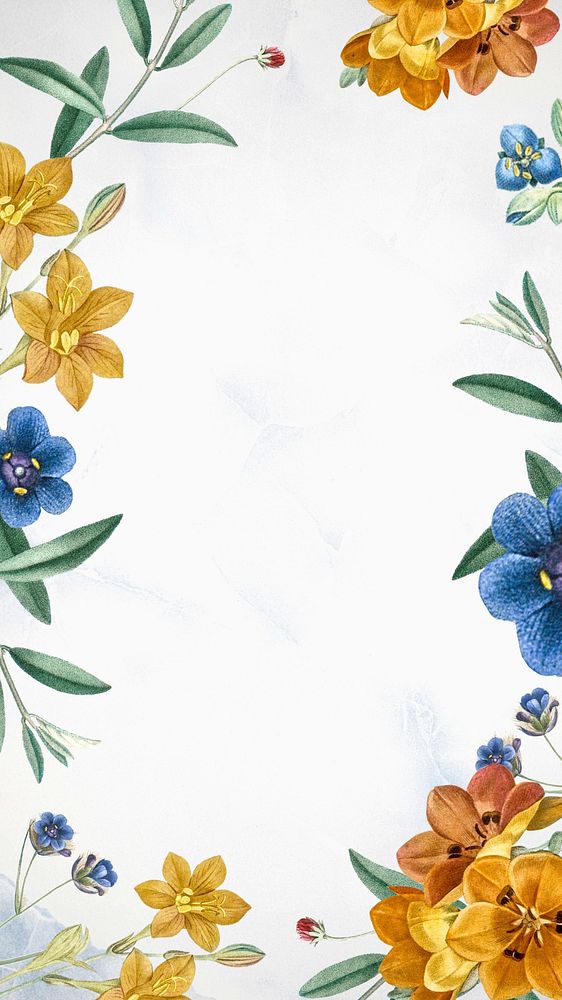 Floral frame iPhone wallpaper, white design