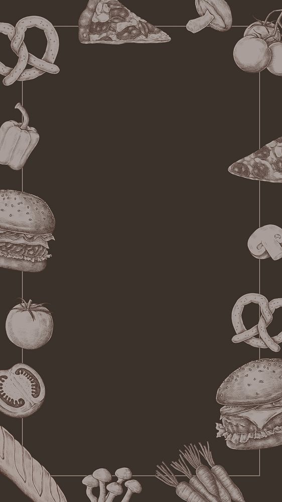 Brown food illustration iPhone wallpaper