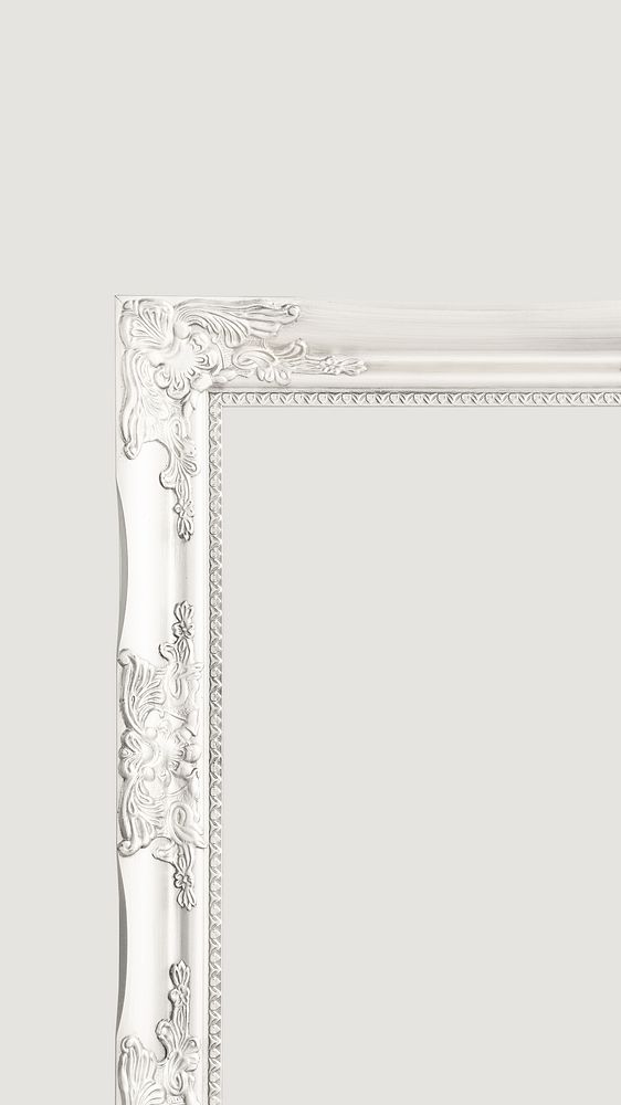 White ornate frame iPhone wallpaper, vintage aesthetic