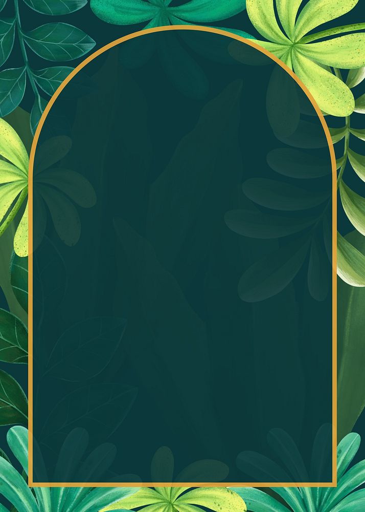 Leaf frame background, green botanical design