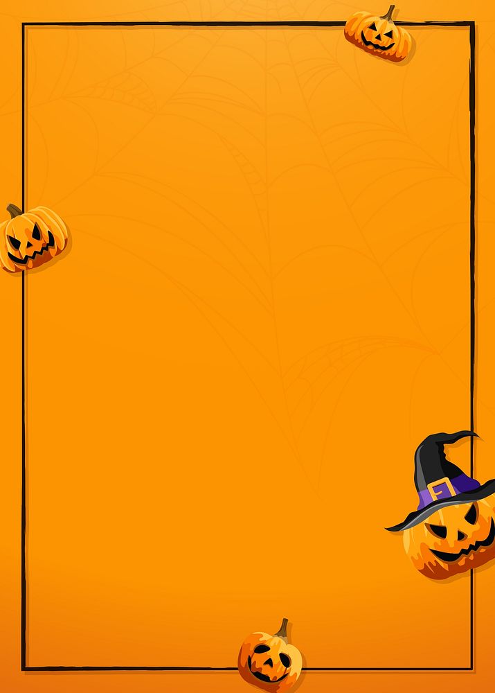 Halloween pumpkin frame background, orange design
