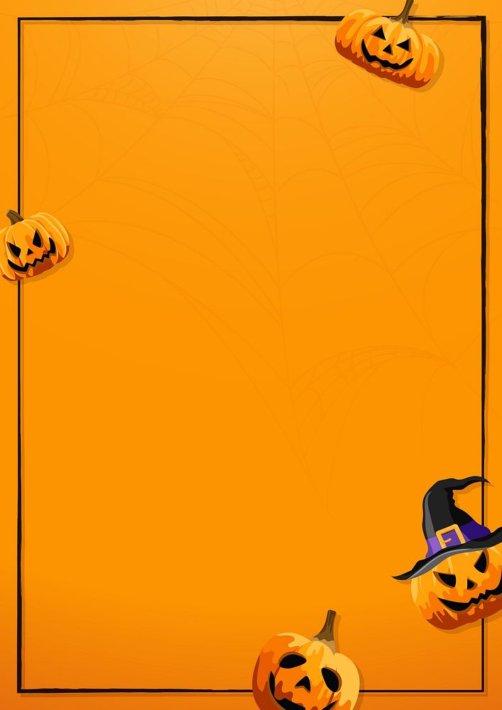 Halloween pumpkin frame background, orange design