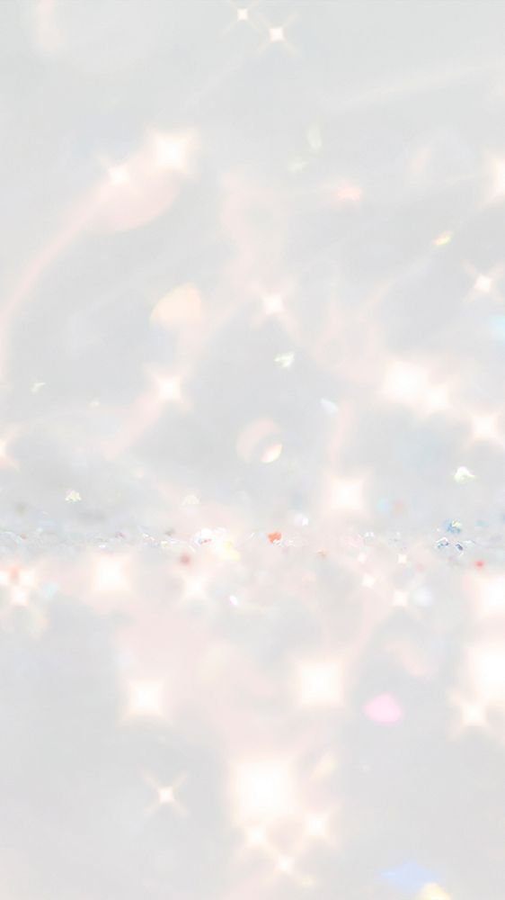 Sparkly glitter aesthetic iPhone wallpaper, white design
