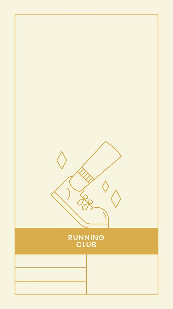 Running club activity log table, gold line art design vector