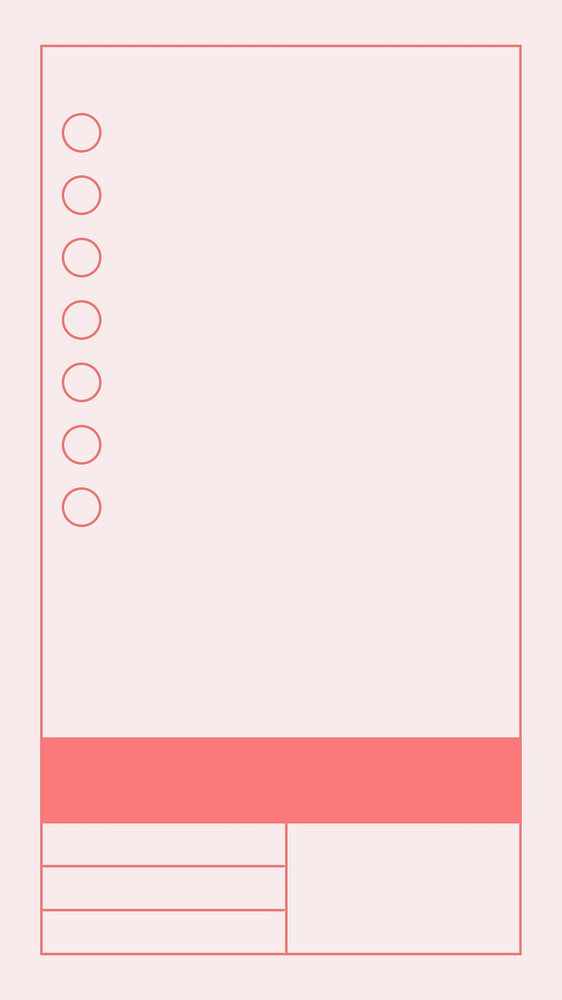 Pink activity log table frame, minimal line art design