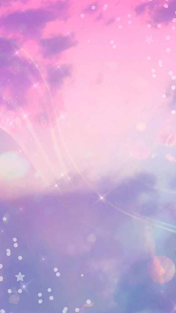 Aesthetic purple sky iPhone wallpaper, star glitter border
