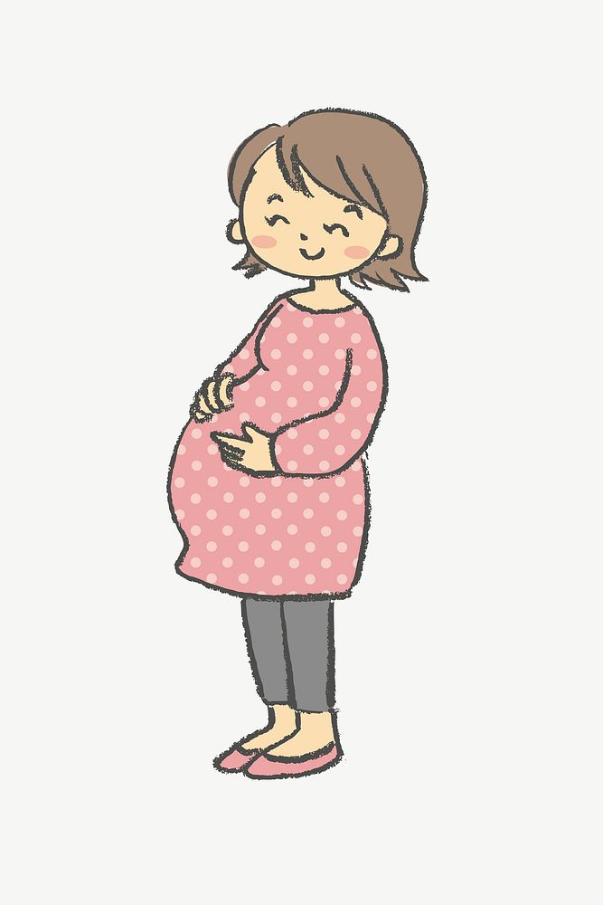 Happy pregnant women clip art psd