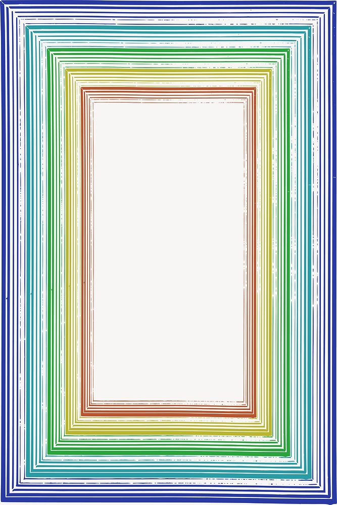 Rainbow frame collage element vector