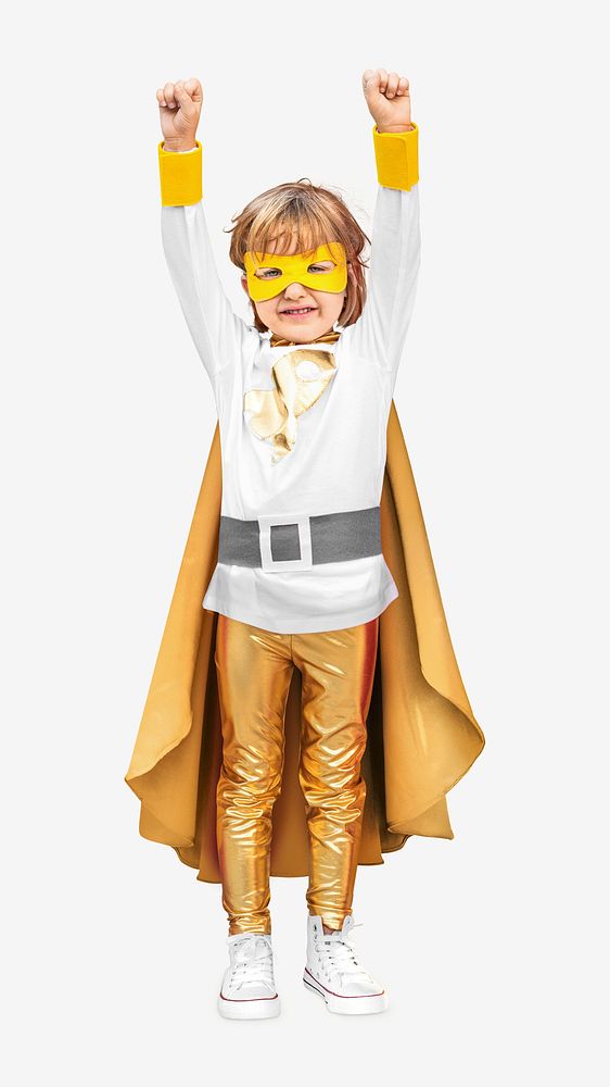 Superhero kids with superpowers image element