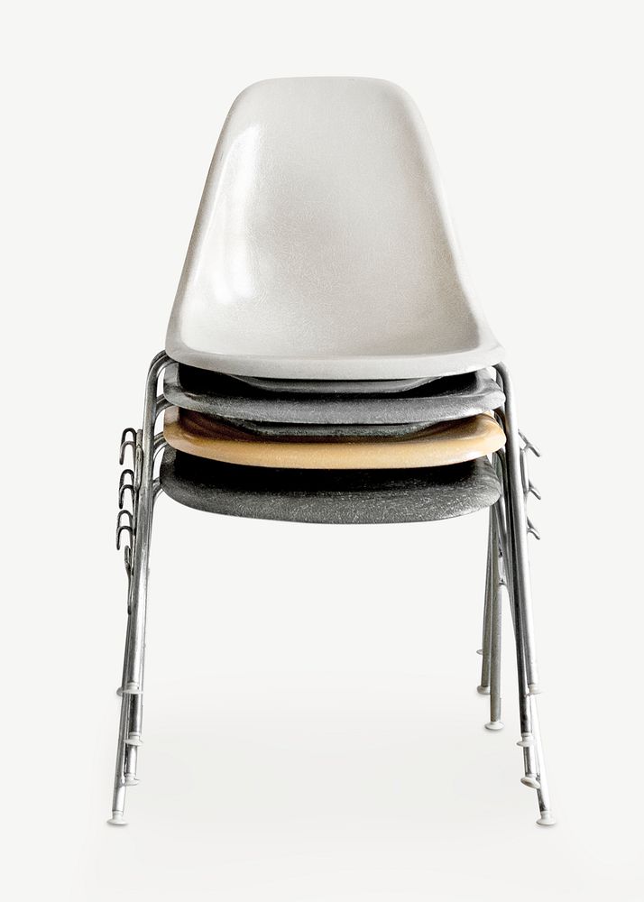Chairs stacked on top of each other collage element psd