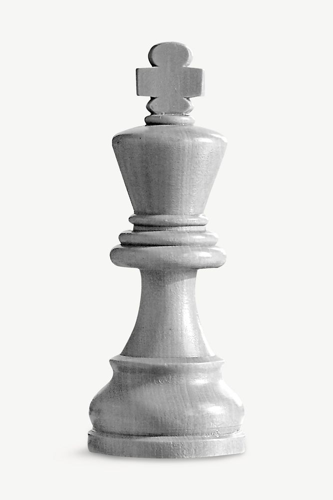 Gray king chess piece psd collage element