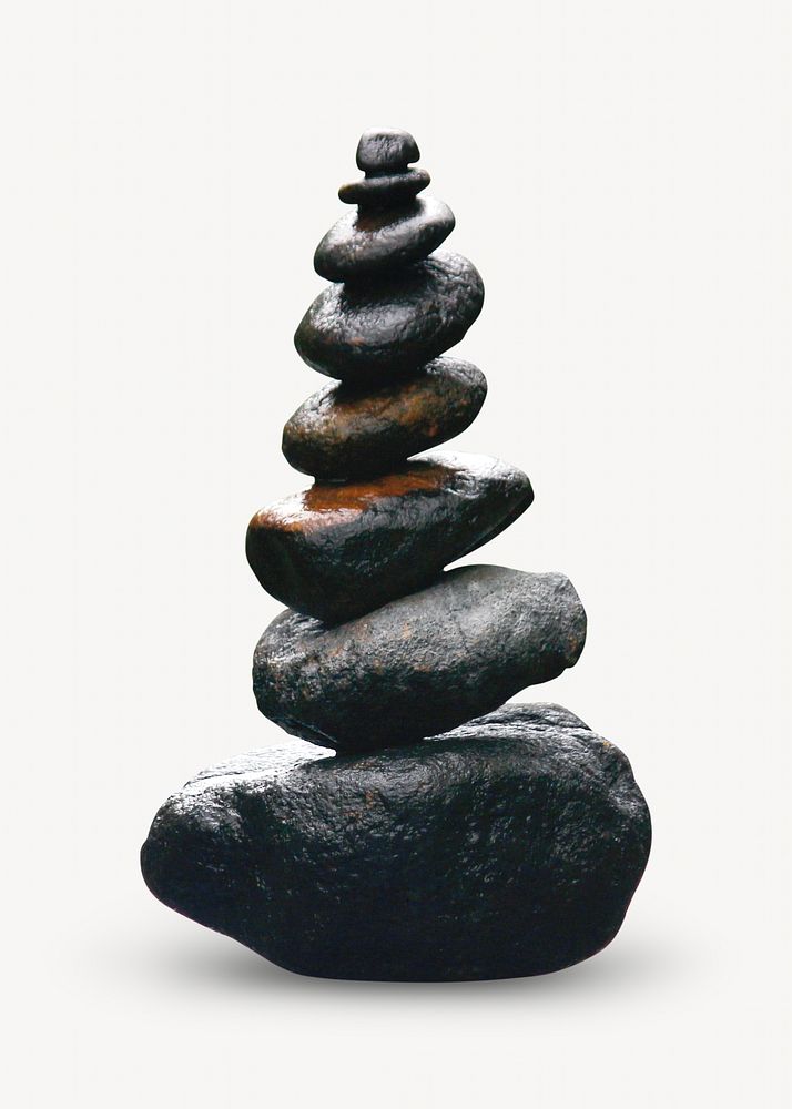 Zen stones on white background