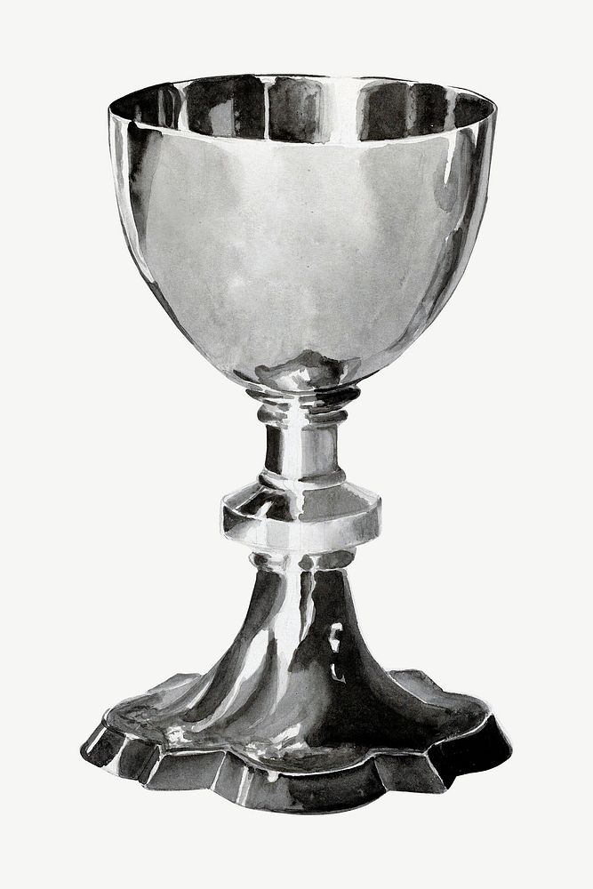 Antique chalice silver collage element psd. Remixed by rawpixel.