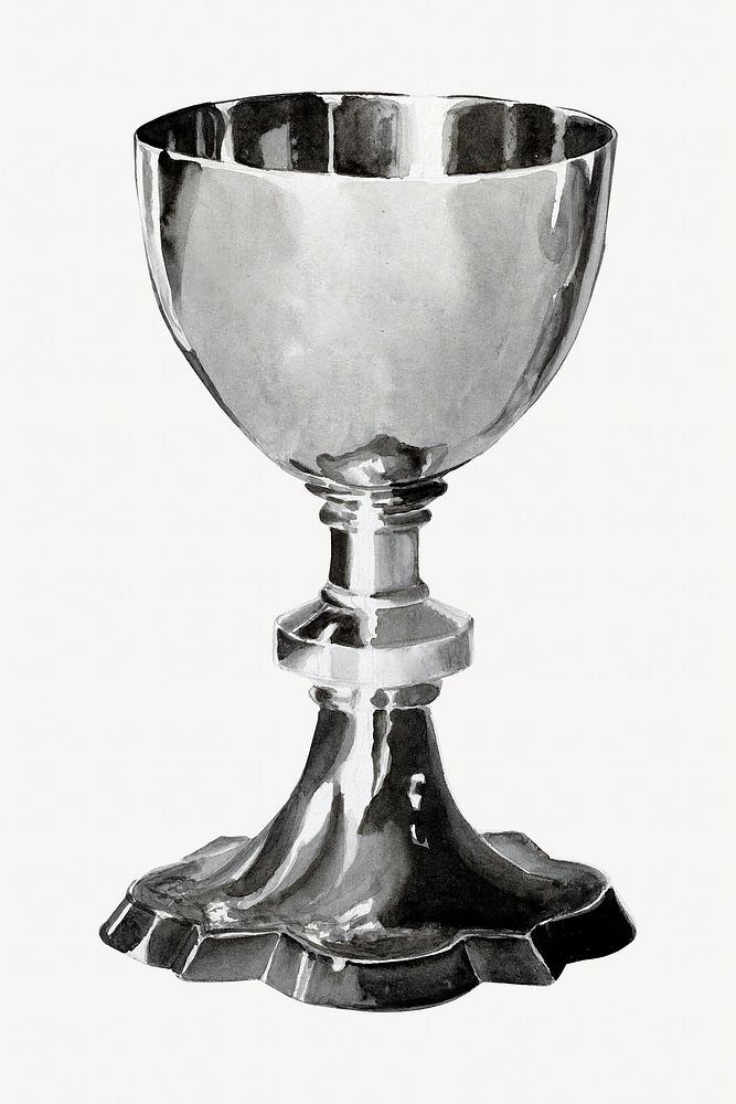 Antique chalice silver isolated image on white. Remixed by rawpixel.