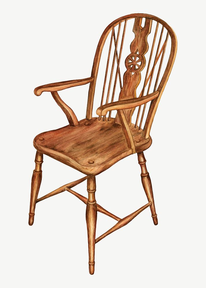 Brown Windsor chair psd