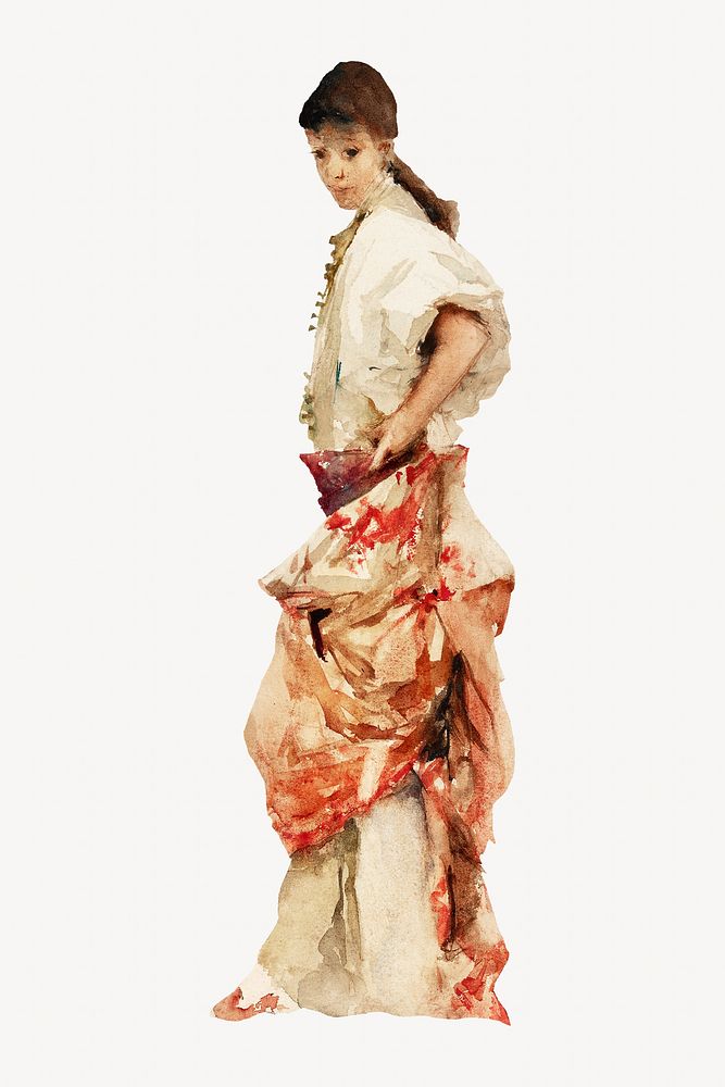 Vintage woman in Spanish costume illustration. Remixed by rawpixel.