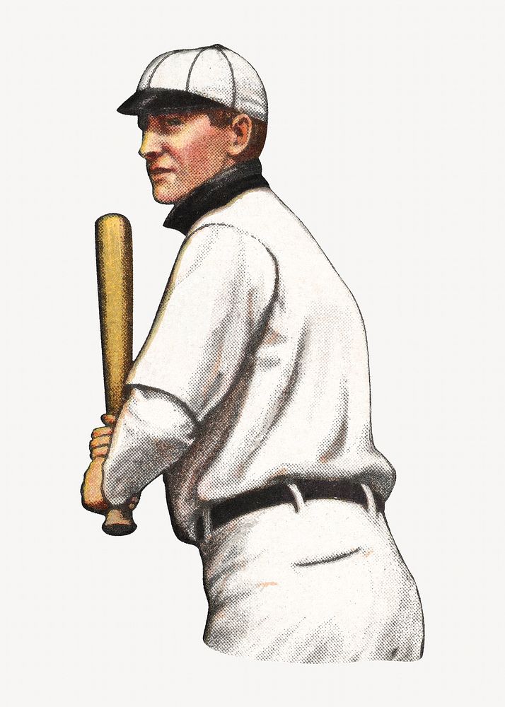 Vintage baseball player, chromolithograph illustration. Remixed by rawpixel. 
