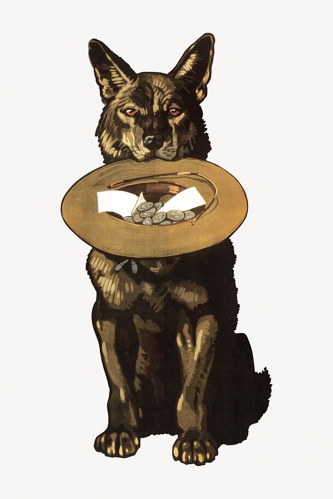 Dog vintage illustration. Remixed by rawpixel. 