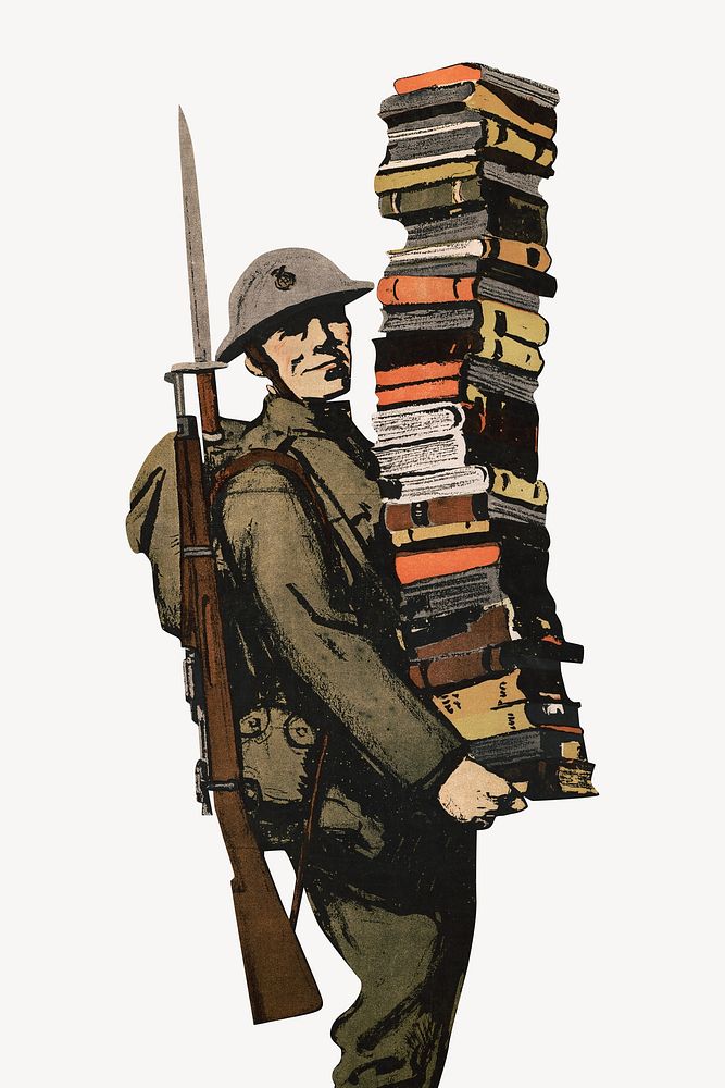Vintage solider chromolithograph illustration. Remixed by rawpixel. 