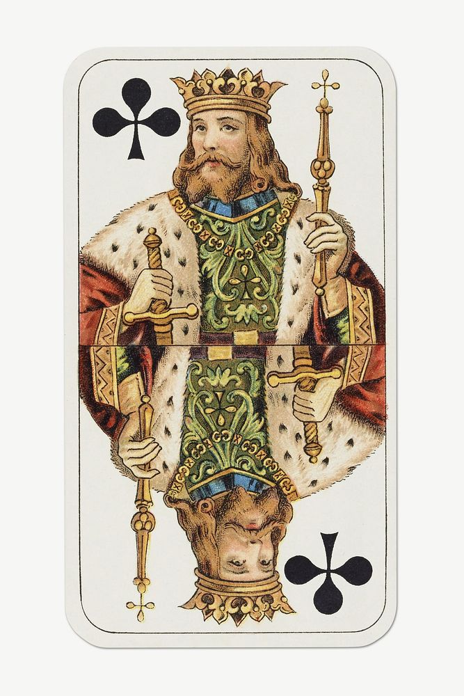 Vintage king of clubs chromolithograph art psd. Remixed by rawpixel. 