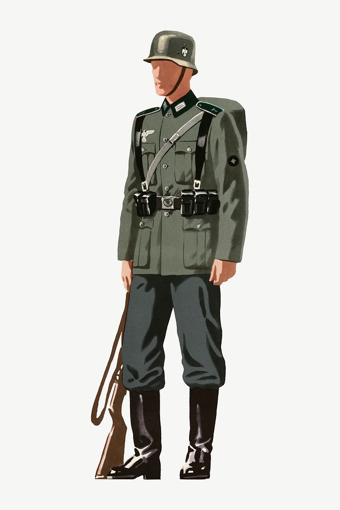 Vintage soldier illustration psd. Remixed by rawpixel. 