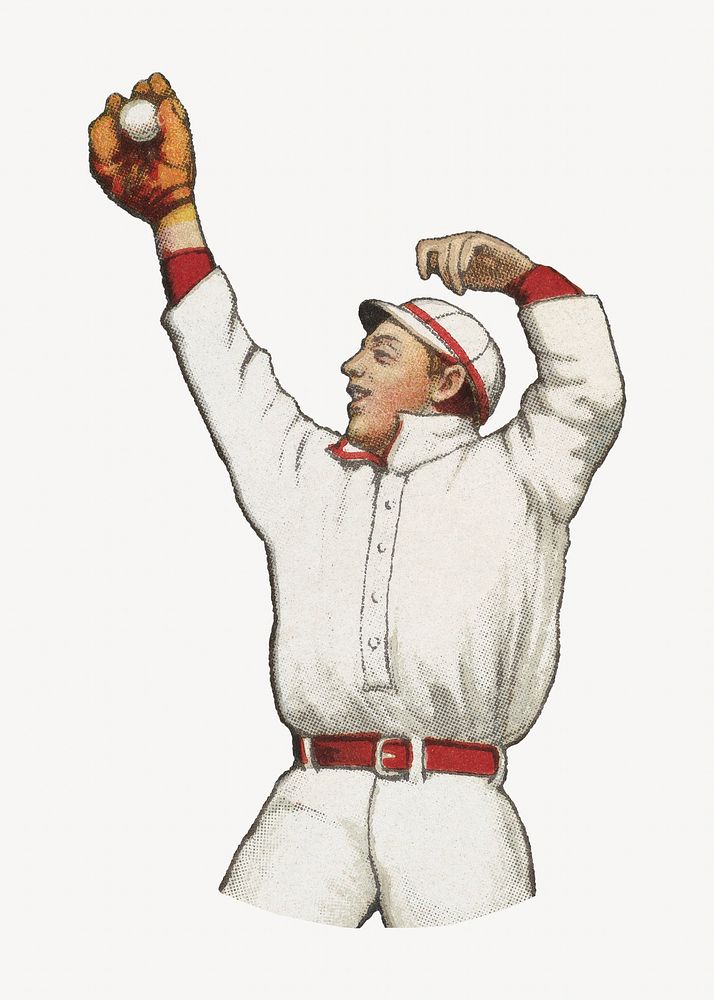 Baseball player, vintage sport illustration by American Tobacco Company. Remixed by rawpixel.