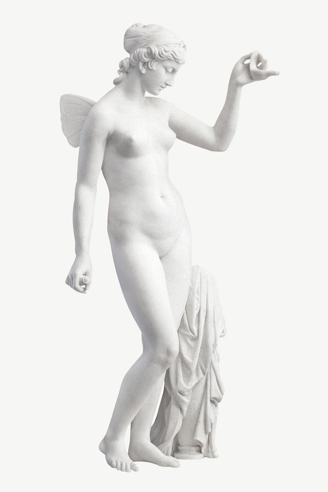 Nude Greek Goddess statue, vintage sculpture by Walter Runeberg psd. Remixed by rawpixel.