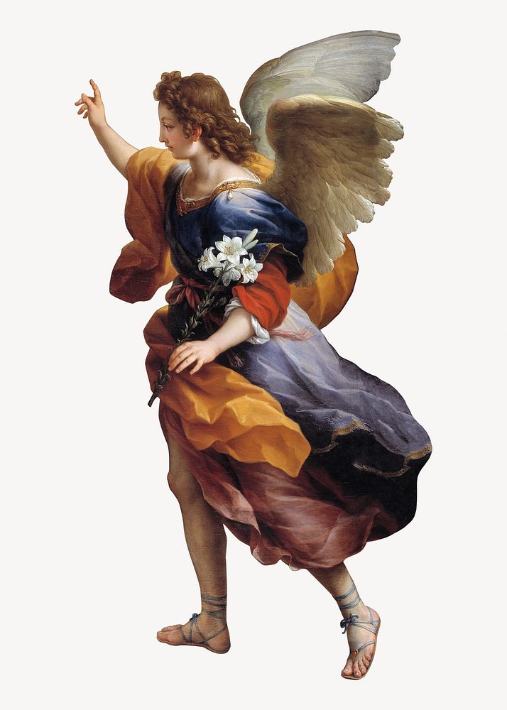 Mary's Annunciation, vintage religion illustration by Agostino Masucci. Remixed by rawpixel.