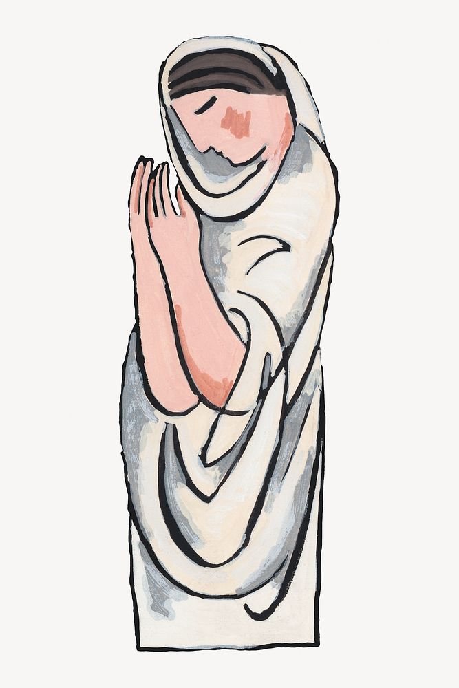Woman, vintage illustration by Mikulas Galanda. Remixed by rawpixel.