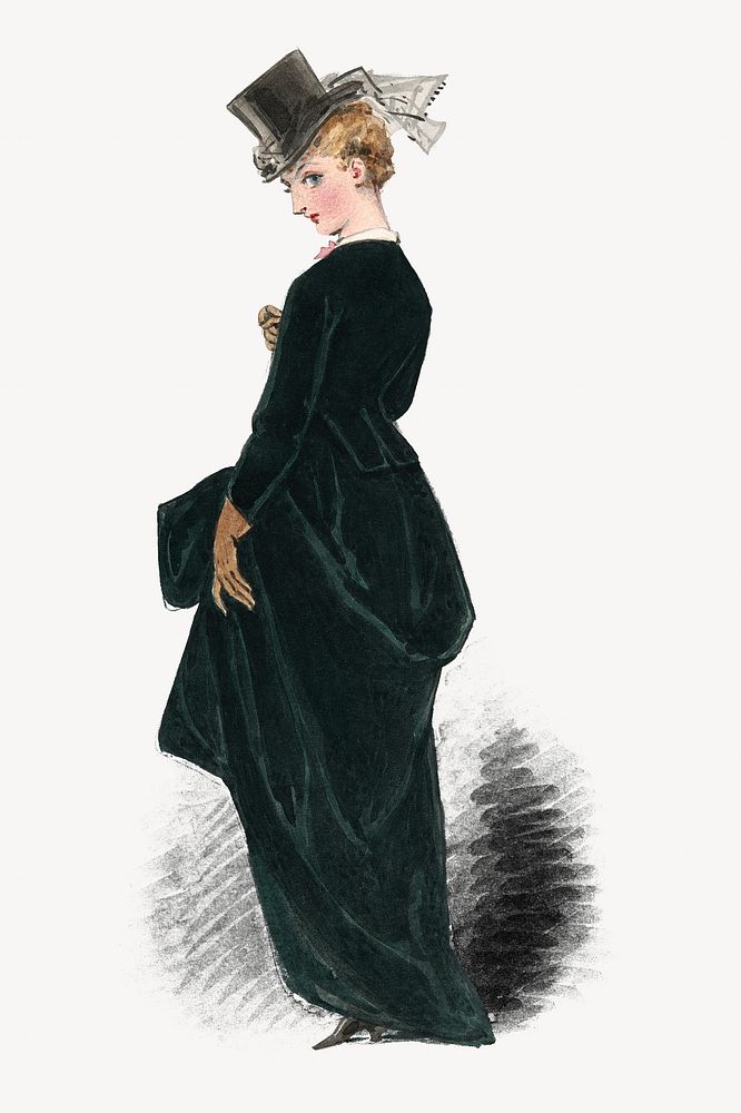 Lady in Green Dress, vintage woman illustration by Adelaide Claxton. Remixed by rawpixel.