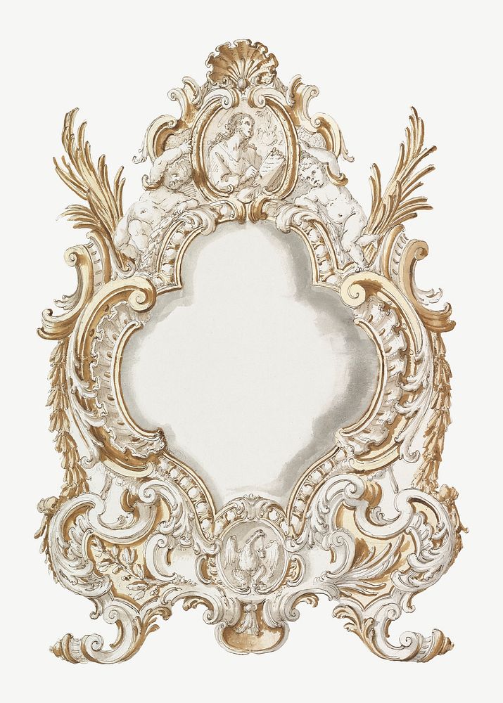 Ornament frame vintage illustration psd. Remixed by rawpixel. 