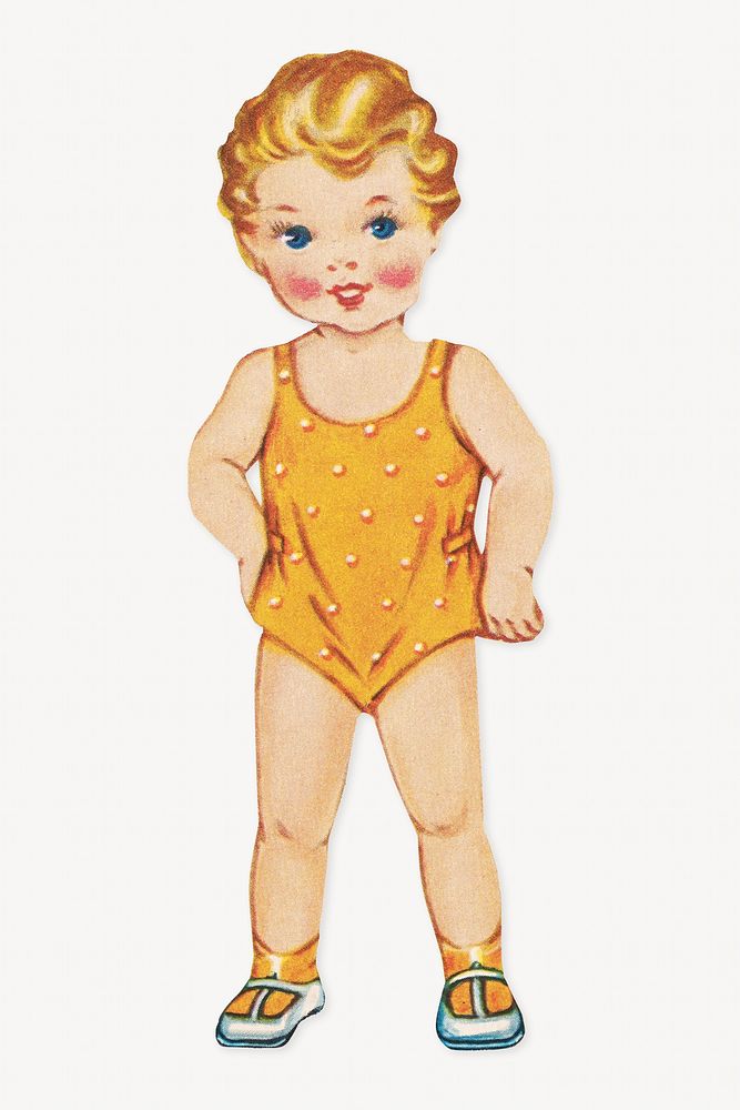 Little boy paper doll illustration. Remixed by rawpixel.