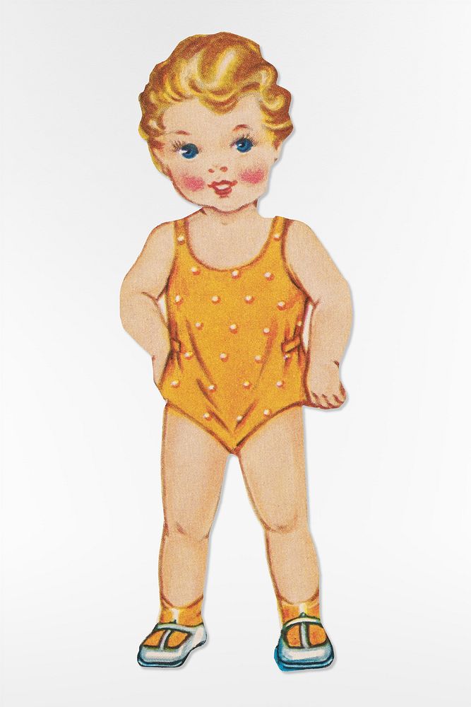 Billy paper doll (1940&ndash;1949) chromolithograph art. Original public domain image from Digital Commonwealth. Digitally…