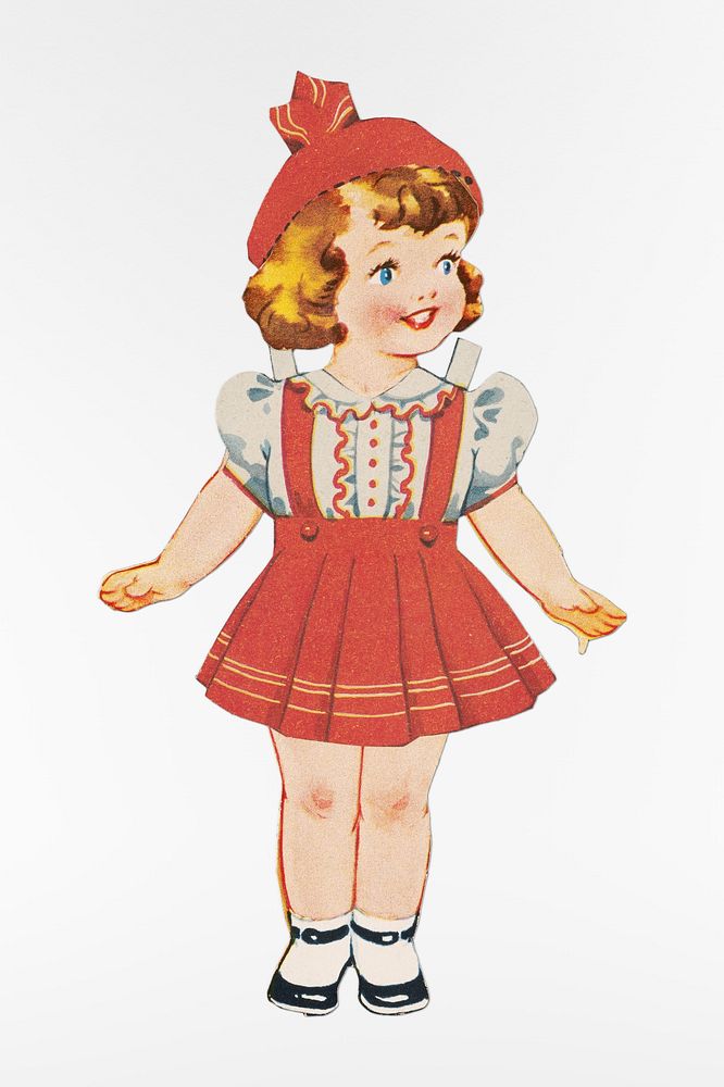 Betty paper doll in outfits with head turned to the right (1945&ndash;1947) chromolithograph art. Original public domain…