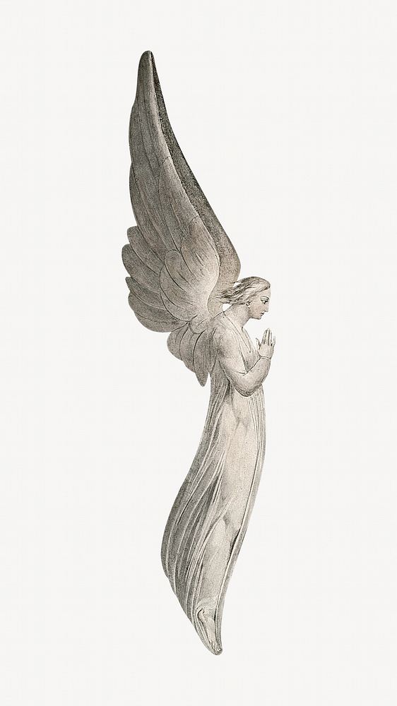 Guardian angel sculpture illustration. Remixed by rawpixel.