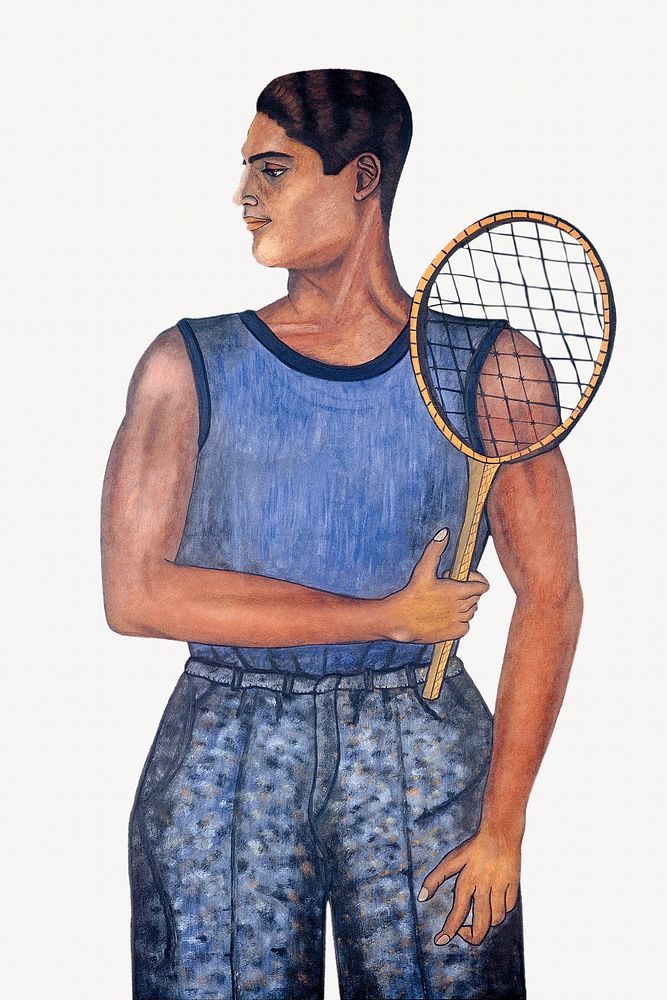 Vintage tennis player illustration. Remixed by rawpixel.