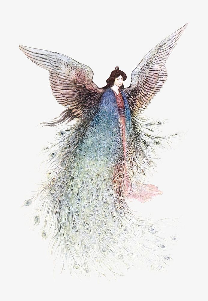 Vintage Japanese angel illustration. Remixed by rawpixel.