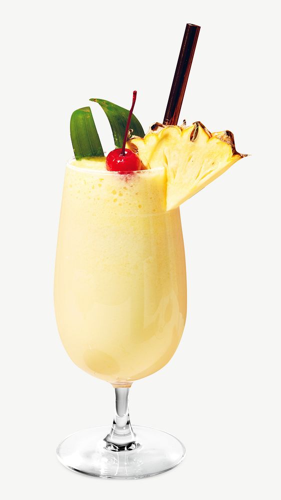 Pineapple cocktail collage element psd