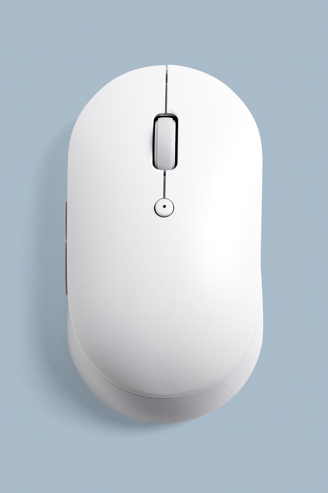 Minimal white computer mouse