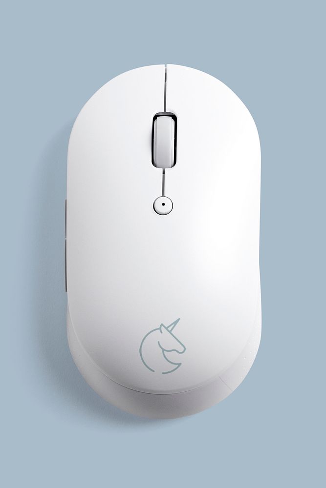 White mouse mockup, computer gadget psd